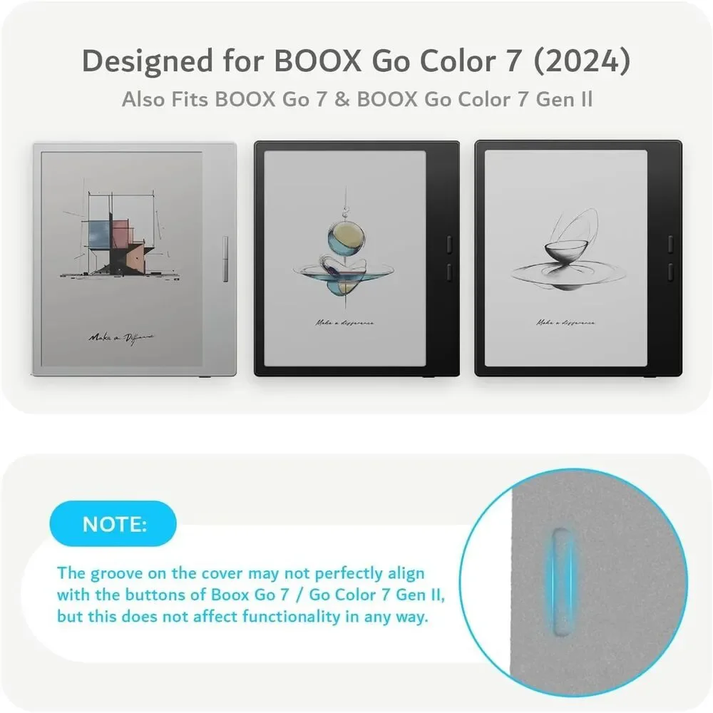 For Onyx Boox Go 7/Go Color 7 (Gen 1 & 2) Auto Wake/Sleep SKN Flip Trifold Cover